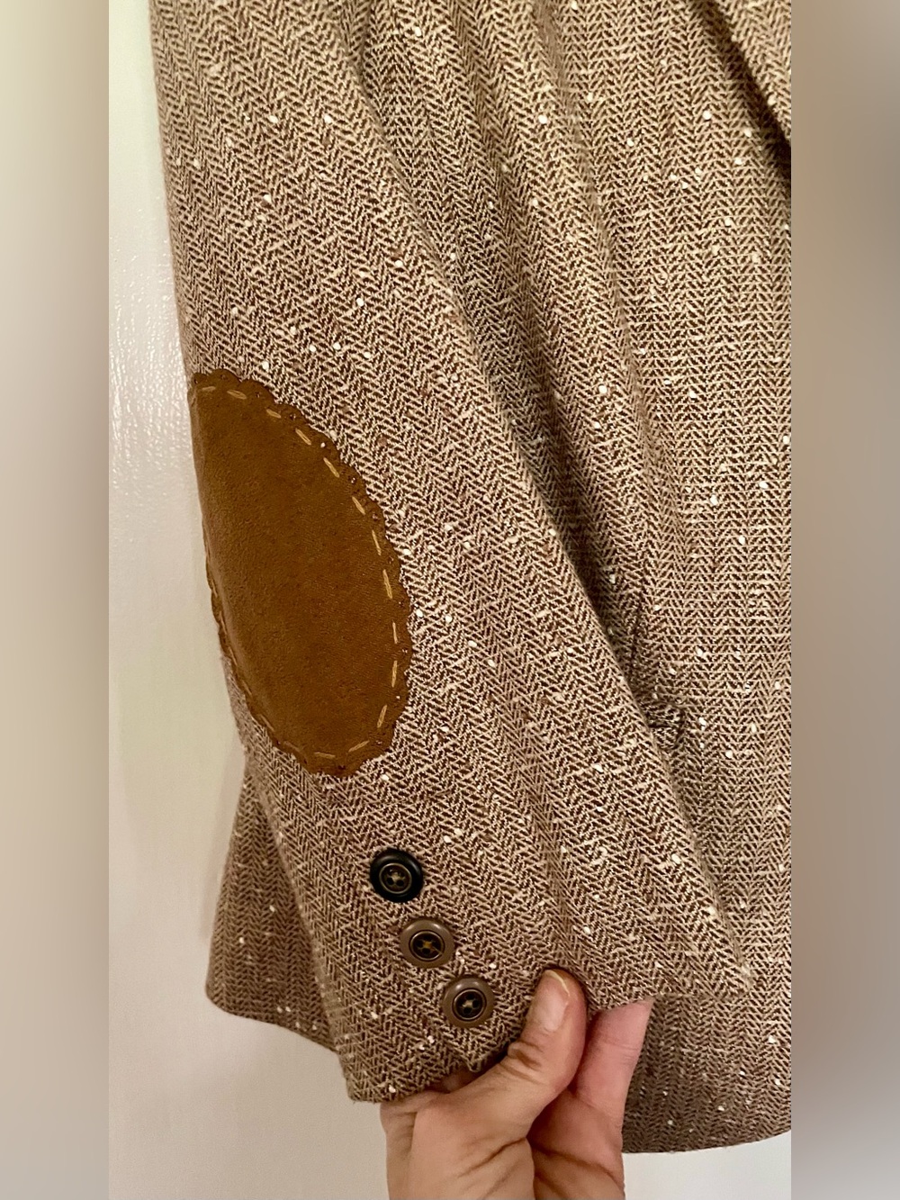 Tweed Blazer with Suede Elbow Patches - Picture 4 of 12